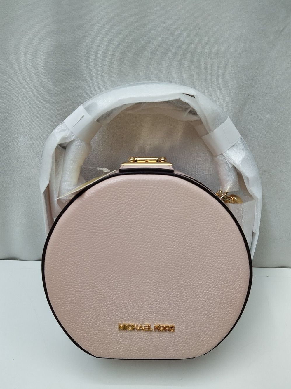 Michael Kors Serena Pink Pebbled Leather Round Crossbody Bag - NWT $498